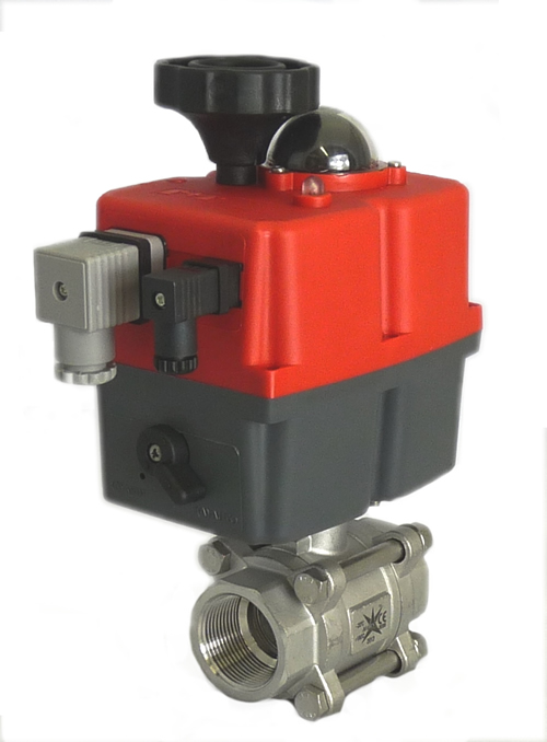 M77 Series electric actuated stainless steel ball valve with J+J electrical actuator J3CS from AVS