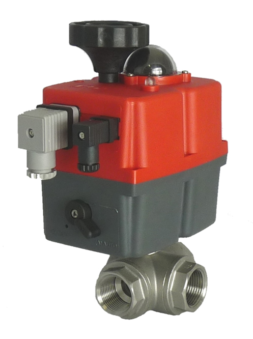 M39 Series electric actuated 3 way stainless steel ball valve with J+J electrical actuator J3CS from AVS