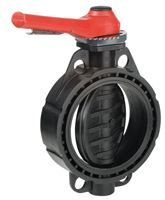 Lever operated plastic GRPP wafer butterfly valve