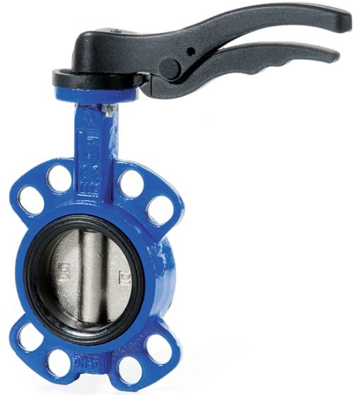Manual wafer butterfly valve in cast iron body low cost