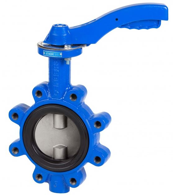 Manual lugged lever butterfly valve with ductile iron body