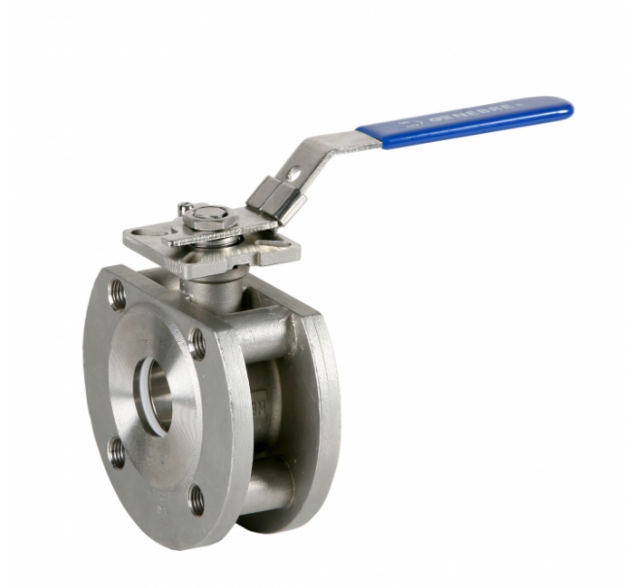 Wafer style 2 way lever operated stainless steel ball valves PN16