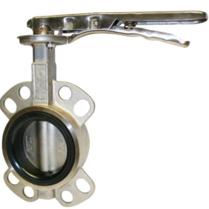 Wafer lever operated butterfly valve stainless body and disc