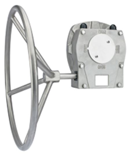 All stainless steel construction hand wheel operated gearbox
