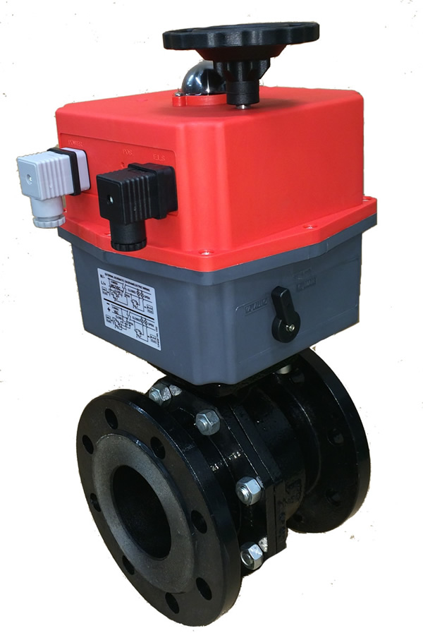 Motorized Class 150 Flanged Carbon Steel Ball Valve with J+J Electric Actuator