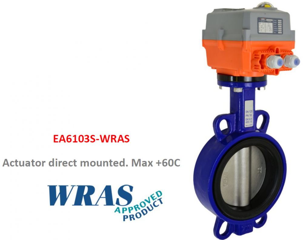 WRAS Approved Electric On-Off Iron Butterfly Valves with AVA Electric Actuator